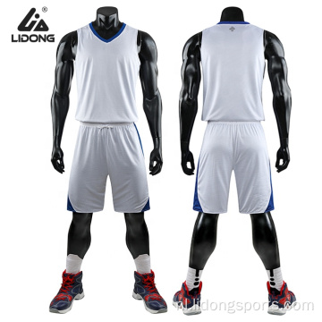 Gewone witte basketbal jersey jeugd basketball jersey sets